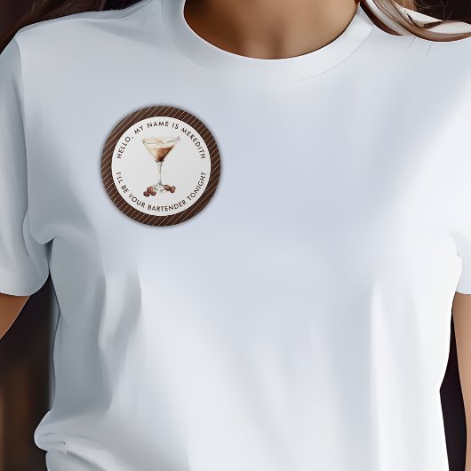 Bartender Espresso Martini Cocktail Event Ronde Button 5,7 Cm