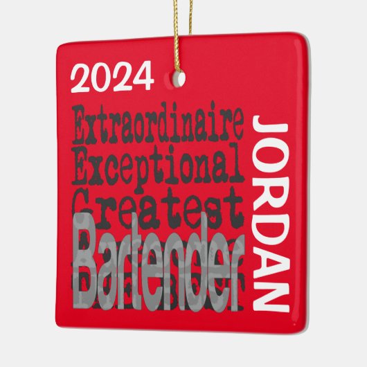 Bartender Extraordinaire CUSTOM Keramisch Ornament (Links)