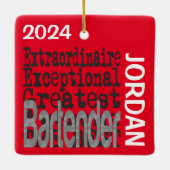 Bartender Extraordinaire CUSTOM Keramisch Ornament (Achterkant)
