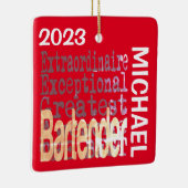 Bartender Extraordinaire CUSTOM Keramisch Ornament (Rechts)