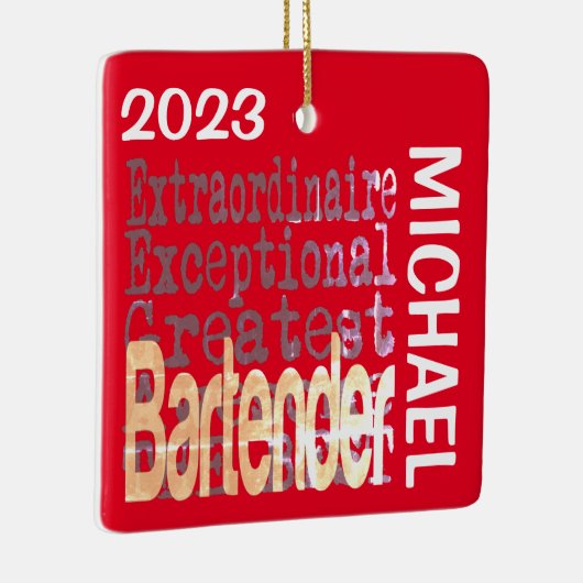 Bartender Extraordinaire CUSTOM Keramisch Ornament (Rechts)