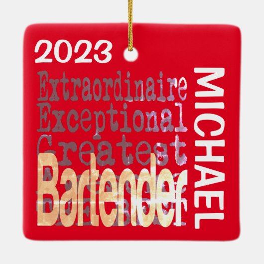 Bartender Extraordinaire CUSTOM Keramisch Ornament (Achterkant)