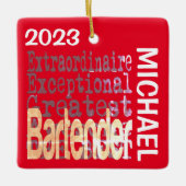 Bartender Extraordinaire CUSTOM Keramisch Ornament (Voorkant)