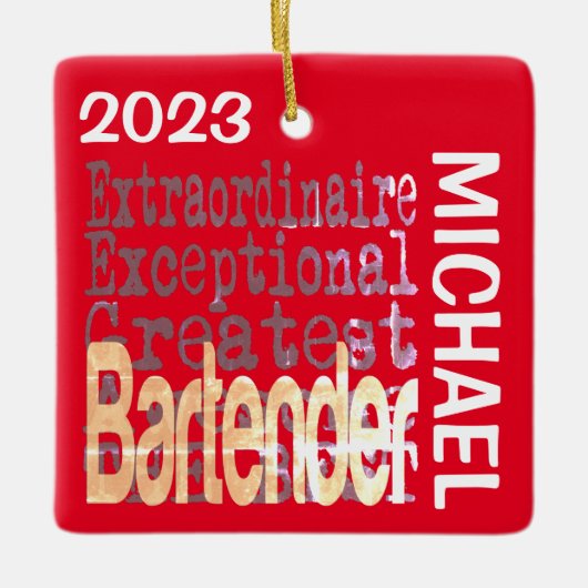 Bartender Extraordinaire CUSTOM Keramisch Ornament (Voorkant)