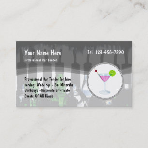 Bartender Freelancer Uniek Design Visitekaartje