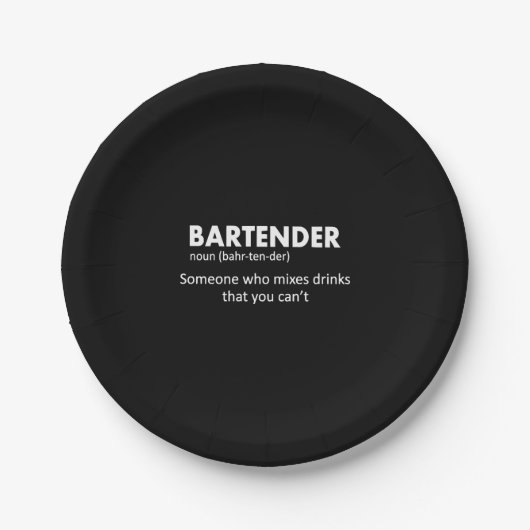 Bartender Funny Bartender Definition Beer Vodka Wh Papieren Bordje (Voorkant)