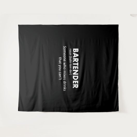 Bartender Funny Bartender Definition Beer Vodka Wh Wandkleed (Voorkant (horizontaal))