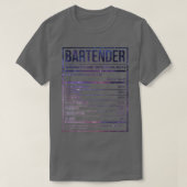 Bartender Funny Bartending Nutrition Label 2 T-shirt (Design voorkant)