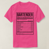 Bartender Funny Bartending Nutrition Label T-shirt (Design voorkant)