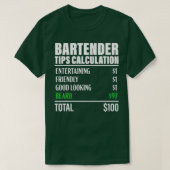 Bartender Funny Beard ips Berekening Bartending T-shirt (Design voorkant)
