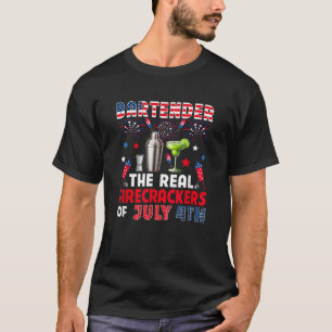 Bartender Funny Joke Firecrackers van 4 juli p T-shirt
