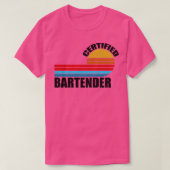 Bartender Gecertificeerd Retro Functie T-shirt (Design voorkant)