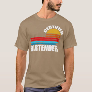 Bartender Gecertificeerde vintage Retro Job Titel  T-shirt