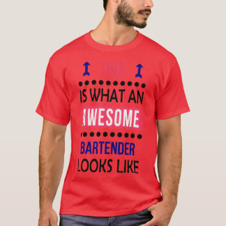 Bartender Geweldige kijkt Birthday Kerstmis Funny T-shirt