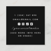 Bartender Glamoureuze Cocktail Bril Social Media Vierkante Visitekaartje (Achterkant)