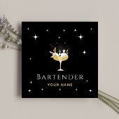 Bartender Glamoureuze Cocktail Funny Champagne Gir Vierkante Visitekaartje