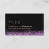 Bartender Gold Wine Glass Modern Zwart Paarse Visitekaartje (Achterkant)