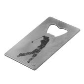 *~* Bartender Gray Marble Textured Golfer Gray Creditkaart Flessenopener (Voorkant Gekanteld)