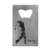 *~* Bartender Gray Marble Textured Golfer Gray Creditkaart Flessenopener (Achterkant)