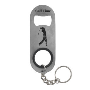 *~* Bartender Gray Marble Textured Golfer Gray Mini Flessenopener