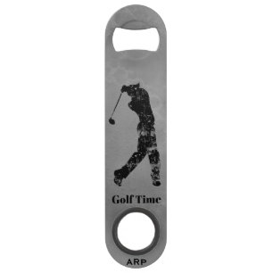 *~* Bartender Grey Marble Textured Golfer Speed Flessenopener