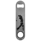 *~* Bartender Grey Marble Textured Golfer Speed Flessenopener (Voorkant)