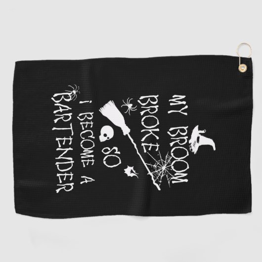 Bartender Halloween Golfhanddoek (Horizontaal)