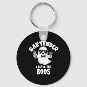 Bartender Halloween kostuum Ik Serveer de Boos Man Sleutelhanger