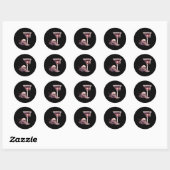 Bartender Halloween Martini Glas Schedel Mixologis Ronde Sticker (Vel)