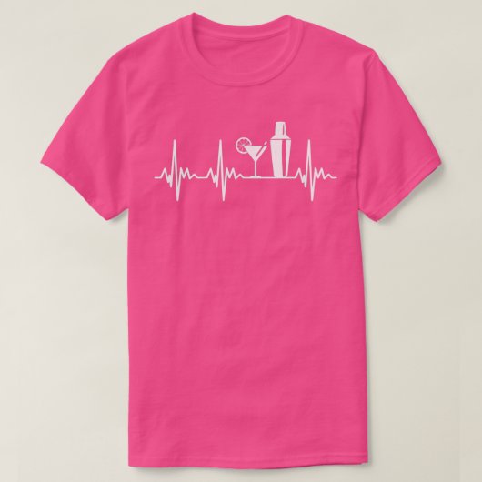 Bartender Heartbeat Funny Bartending Lover T-shirt (Design voorkant)