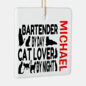 Bartender houdt van katten CUSTOM Keramisch Ornament (Rechts)