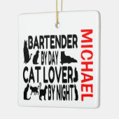 Bartender houdt van katten CUSTOM Keramisch Ornament (Links)
