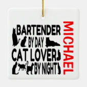 Bartender houdt van katten CUSTOM Keramisch Ornament (Achterkant)