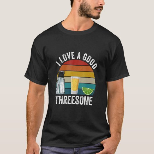 Bartender I Love A Good Threesome Drinking Bartend T-shirt (Voorkant)