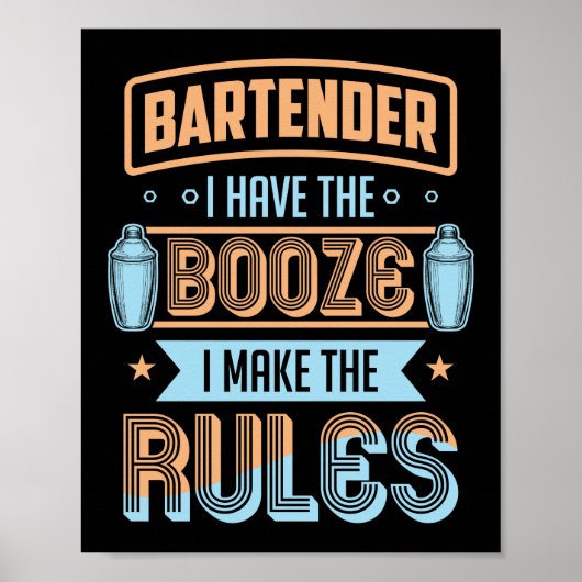 Bartender ik heb de drank die ik maak. poster (Voorkant)