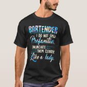 Bartender ik spreek geen winsten die ik aanhaal t-shirt (Voorkant)