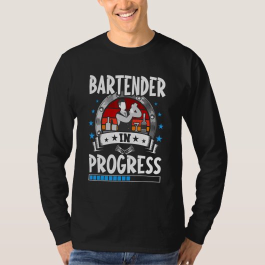 Bartender in opleiding stagiair student t-shirt (Voorkant)