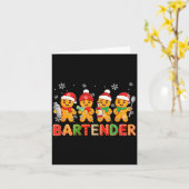 Bartender Job Group Santa Gingerbreads Xmas Cookie Kaart (Gele Bloem)