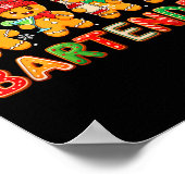 Bartender Job Group Santa Gingerbreads Xmas Cookie Poster (Hoek)