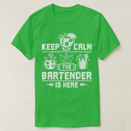 Bartender Keep Calm T-shirt (Design voorkant)