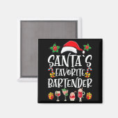 Bartender Kerstcadeau Kerstmannetje's Favoriete Ba Magneet (Voorkant / Achterkant)