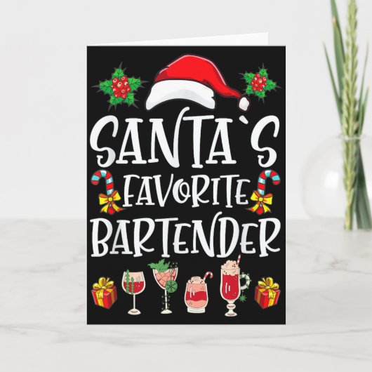 Bartender Kerstcadeau Sinterklaas' Favoriete Barte Kaart (Voorkant)