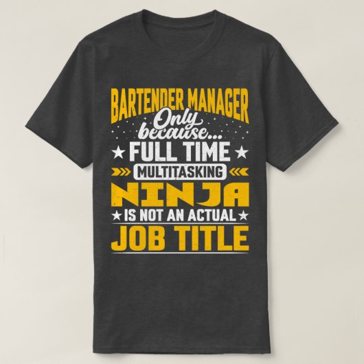 Bartender Manager Job Title Funny Bartender CEO Di T-shirt (Design voorkant)