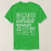Bartender Manager Multitasking object met taakverd T-shirt (Design voorkant)