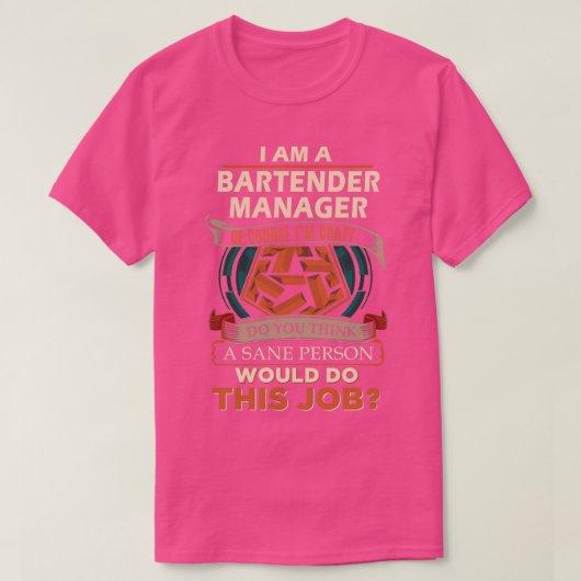 Bartender Manager Rane Persbericht T-shirt (Design voorkant)