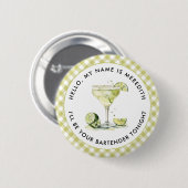 Bartender Margarita Cocktail Thema Evenement Ronde Button 5,7 Cm (Voorkant /achterkant)