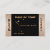 Bartender Martini Cocktail Logo Visitekaartje (Voorkant)