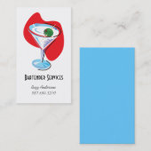 Bartender Martini Glass_red Visitekaartje (Voorkant / Achterkant)