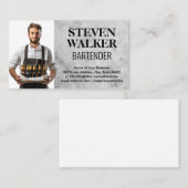 Bartender met bierflessen afsprakenkaartje (Voorkant / Achterkant)
