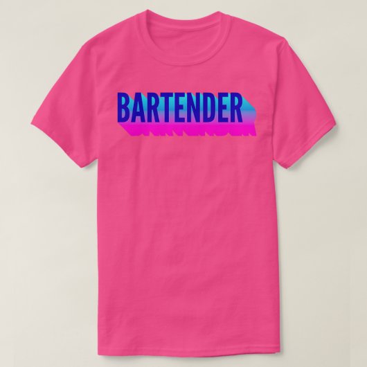 Bartender met lange gradiëntschaduw 2 t-shirt (Design voorkant)